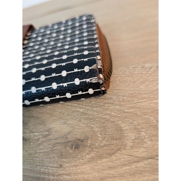 Fossil Womens Bifold Wallet Black Geometric Genuine Leather Zipper Pocket Modern - Picture 4 of 8